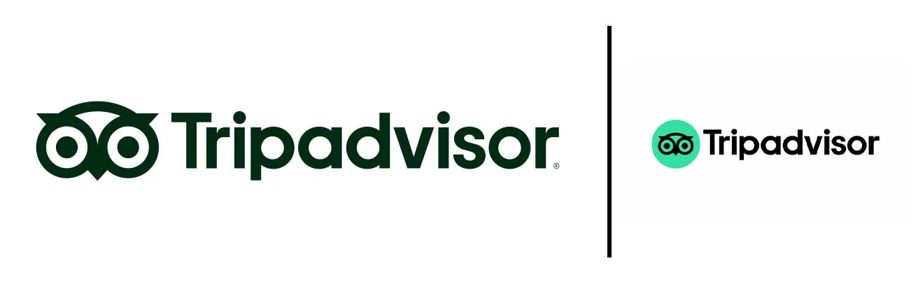 Nouveau logo Tripadvisor avec la chouette Ollie redessinée à côté de l'ancien logo